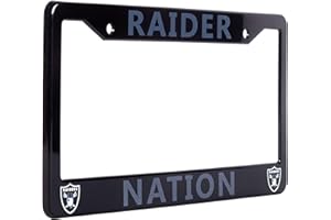 EliteAuto3K License Plate Frame Cover for Las Vegas Raiders Fans – Black – 12.25” x 6.25” - Ideal Gift for Sports Fans & Supporters – Slim Design