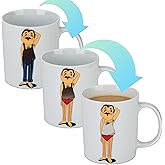 Funny Coffee Mugs for Women Men,Big Unique Color Changing Mug,White Heat Changing Coffee Cups for Office,Best Choices for Holiday Gifts