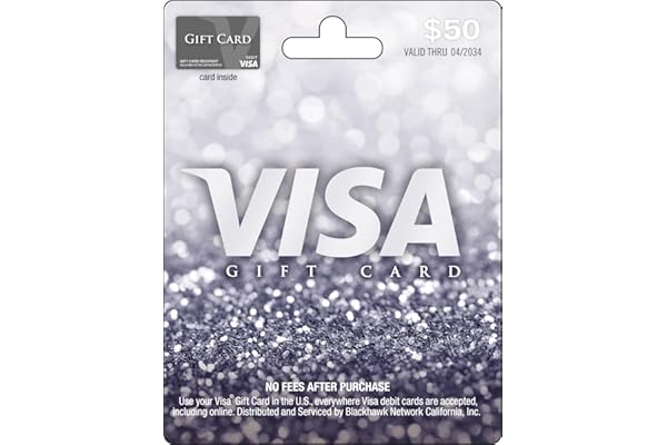 Visa Physical Gift Card $50 (plus $4.95 Purchase Fee)