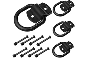 lifgarfe 4PCS 1/2" Trailer Bolt-On Forged Tie Down D Rings Fit for Flated Trucks and Trailers