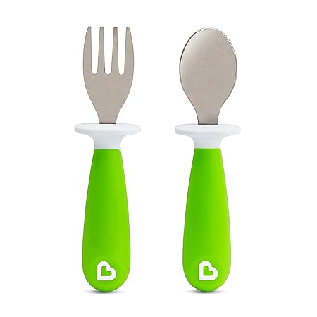 Munchkin Raise Fork and Spoon Set (Green)