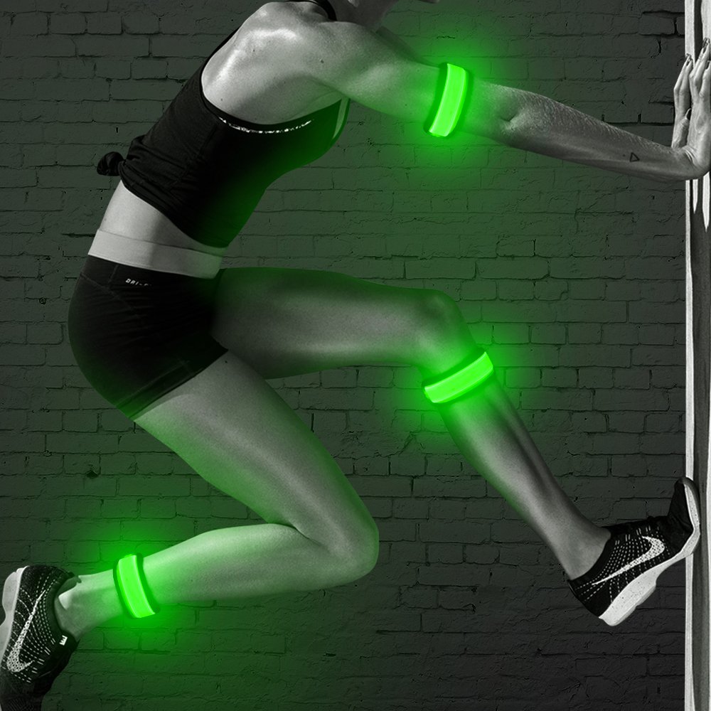 CLAN-X BSEEN Slap Armband, Designed for Night Running, Cycling, Walking, Walking Dogs&Parkour，Multi-Color Optional (Green)