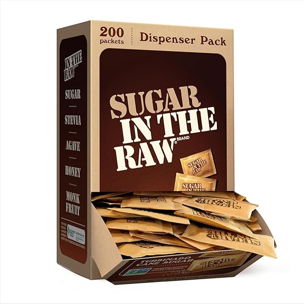 SUGAR IN THE RAW TURBINADO CANE SUGAR PACKETS,...