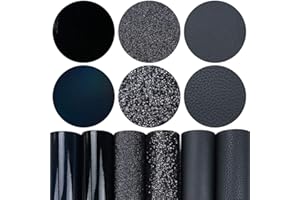 Litchi 6 Pack 8x12 Inch Faux Leather Sheets for Bow Earring, Easy to Cut Vinyl Fabric for Cricut, Durable Fade Resistant Leat