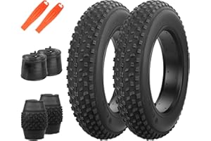 MEGHNA Fat Bike Tire 16 inch Electric Bike Tire Fat Tire 16 x 4.0 inch Knobby Anti-Slip Foldable Replacement All Terrain Tire for Fat Bike E-Bike