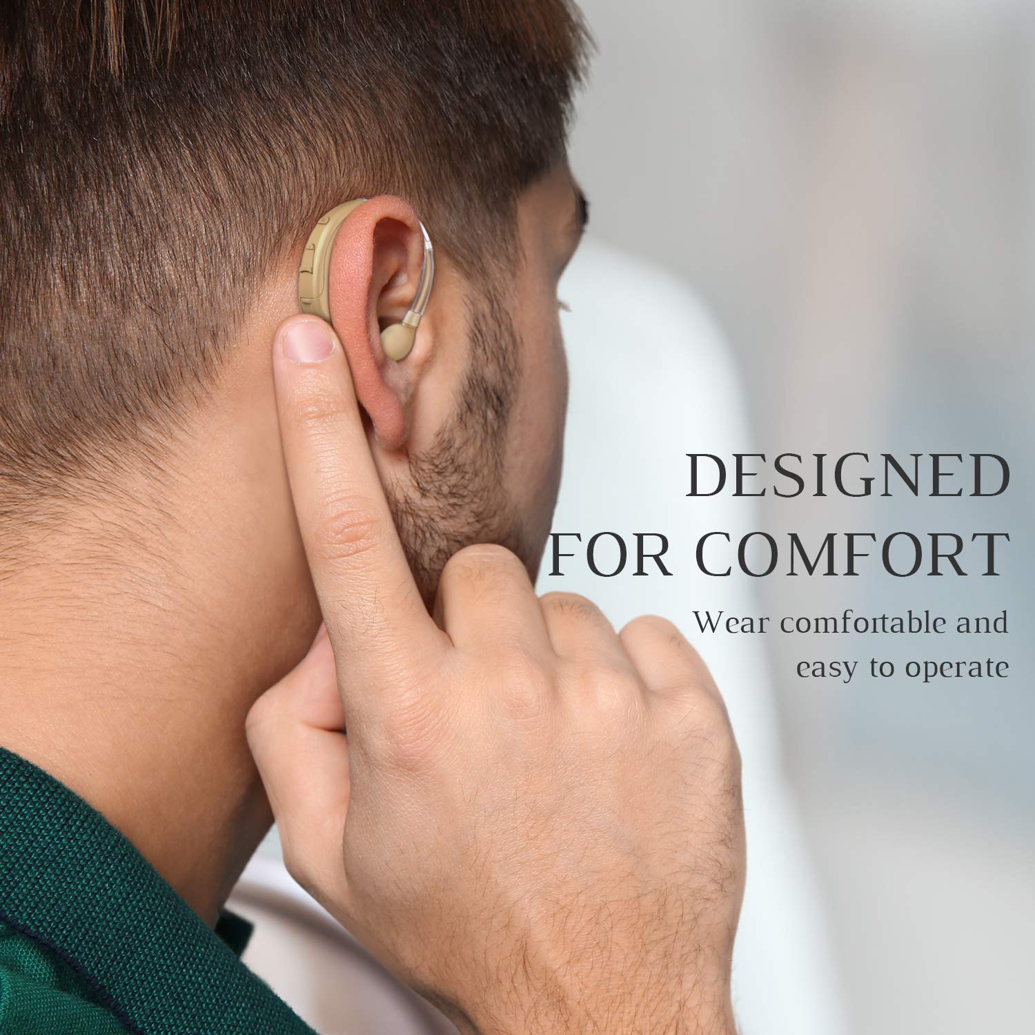 Digital Hearing Amplifier - Personal Sound Enhancer with FDA Approved and Noise Reduction Hearing Aid Brush, 200Hr Batteries, Storage Case for Seniors and Adults by Blomed