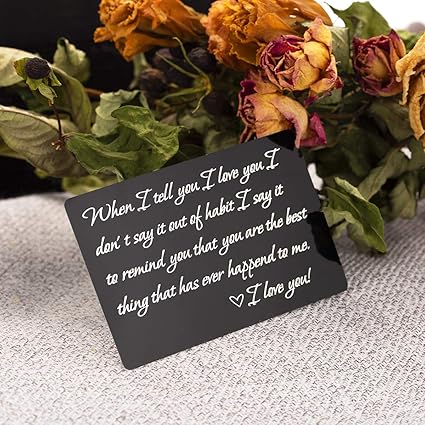 Amazon Manchda 刻印入り財布挿入 記念日ギフト 妻 夫への誕生日ギフト ハンドメイド ラブノート メッセージ テキスト 娘から娘へ感謝のカード グリーティングカード 文房具 オフィス用品