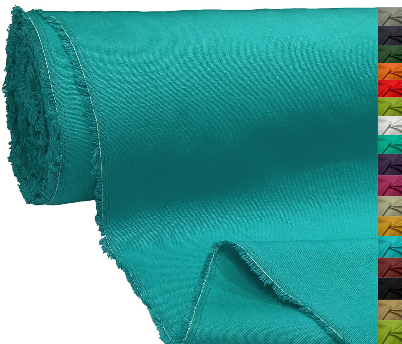 A-Express 100% Cotton Canvas Fabric Material Dressmaking Cloth Curtain Bags 145cm 57" Wide 250GSM Sold Per Meter - Half Meter 50cm x 145cm Teal