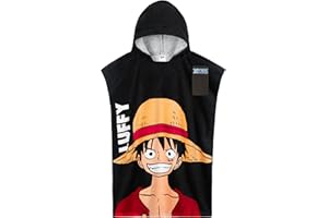 Get Trend One Piece Bath Towel with Hood for Kids Teens Changing Robe Cotton Poncho Anime Towel Swim Bath Shower Beach Towel (Black One Piece, 9-14 Years)