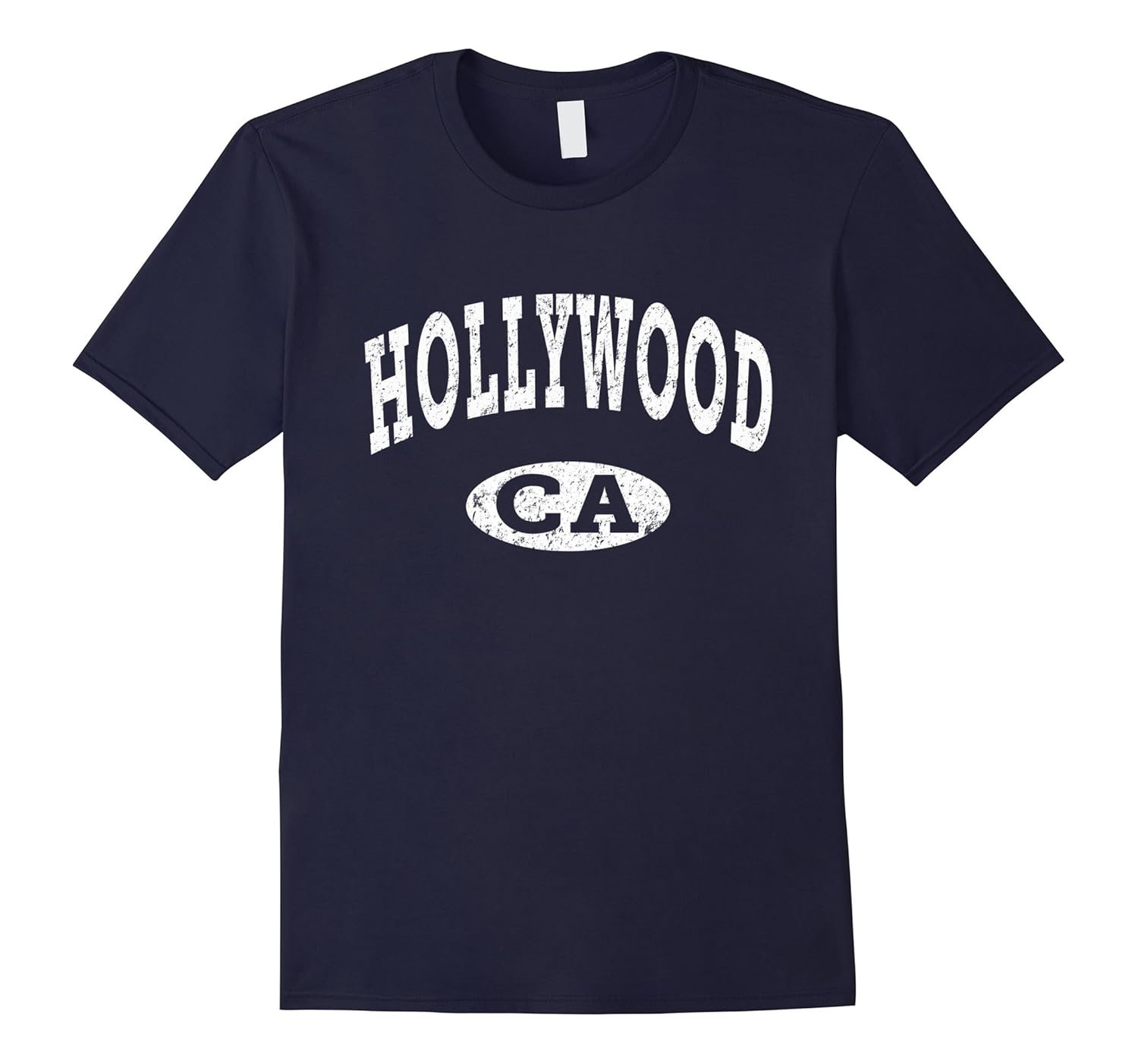 Classic Vintage Style Hollywood CA Shirt Distressed-ANZ