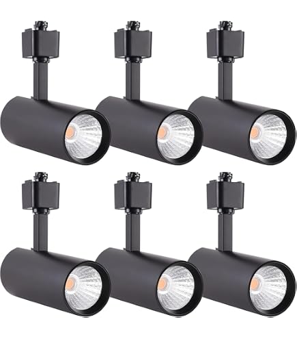 Kit éclairage Rail H LED 3CCT - 6 Spots GU10 10W, 2 Rails 1m, Réglable 3000K/4000K/6000K, Dimmable, CRI 90+