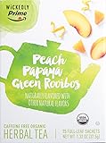 Wickedly Prime Organic Herbal Tea, Peach Papaya Green Rooibos, 15 count