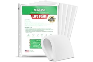ACUPLUSH 5 Pack Lipo Foam Pads - Post Surgery Ab Board for Liposuction Recovery, Flattening Abdominal Compression Garments for Tummy Tuck Surgery (8” x 11” x 0.5”)