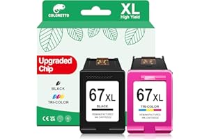COLORETTO 67XL Ink Cartridges Replacement for Deskjet 2800e 2827e 2842e 2852e 2855 2855e 2700 2700e 2710e 2720e 4200 4200e 42