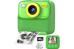 CIMIZI Kids Instant Digital Cameras for Boys and Girls, 1080P HD Dual-Lens Selfie Digital Camera with Print Paper & 32G Card, Christmas Birthday Gifts Toys for Toddler and Teenagers Age 3-16 Years Old
