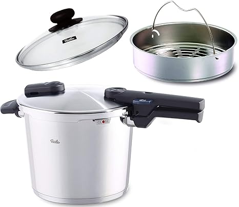 Amazon セット買い フィスラー 圧力鍋 蒸し器 セット ビタクイックモノ プラス 6l 蒸し器 三脚付き 圧力鍋 オンライン通販