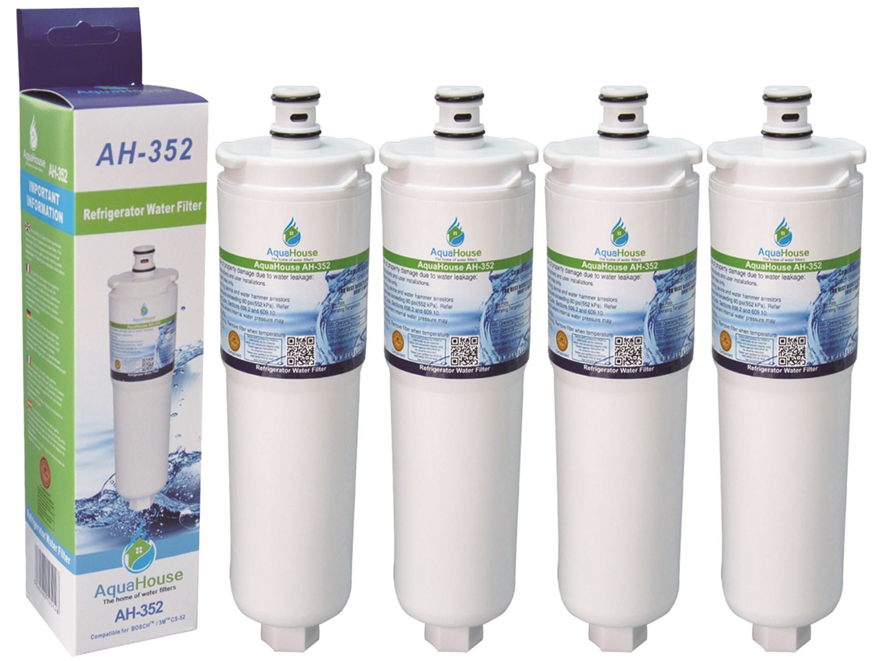 4X AH-352A Compatible Water Filter for Abode taps Aquifier, can Replace Safelock AT2002 Water Filter