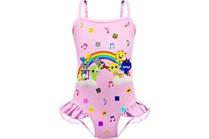 COSEFUMO Girl Kids One Piece Swimwear Bathing Suit Cute Swimsuit Beach 5-12 Years