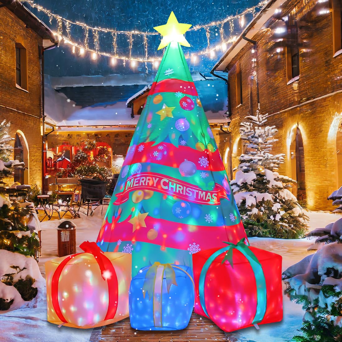 COMIN 7 FT Christmas Inflatables Tree Outdoor Decorations Blow Up Yard ...