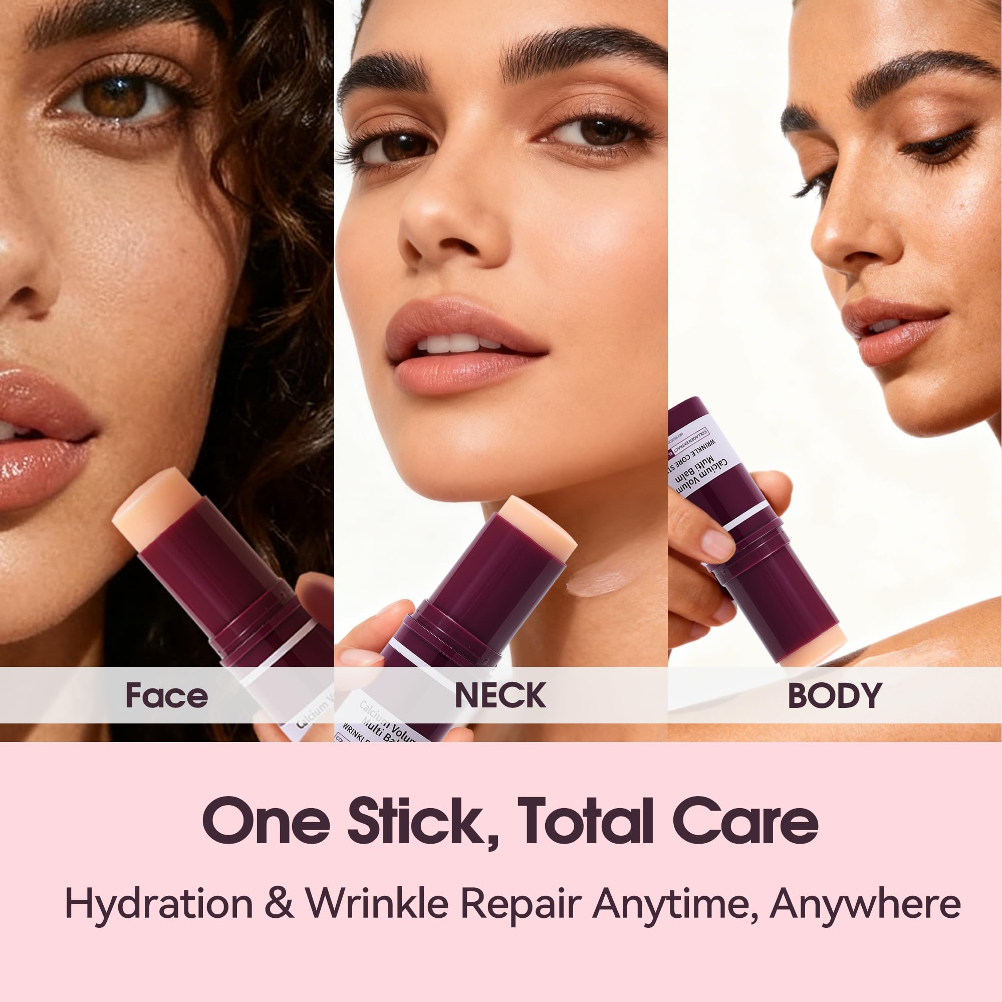 Calcium Multi Balm Stick for Face, Eyes, Lips & Neck – Korean Collagen Moisturizing Balm with Vitamin D & Shea Butter – Firming, Hydrating & Skin Barrier Care Stick for All Skin Types