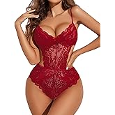 Avidlove Women Lingerie Lace Bodysuit Teddy Lingeries V Neck Cut Out One Piece Mini Babydoll