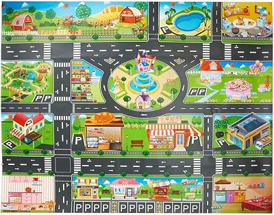 VANTIYAUS City Life Plastic Rug, Washable Traffic Playmat 39x51