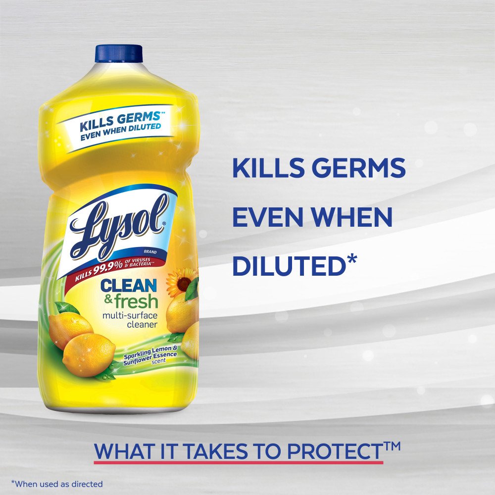 4/mo Finance Lysol Disinfectant All Purpose Cleaner, Lemon Scent, 144 oz