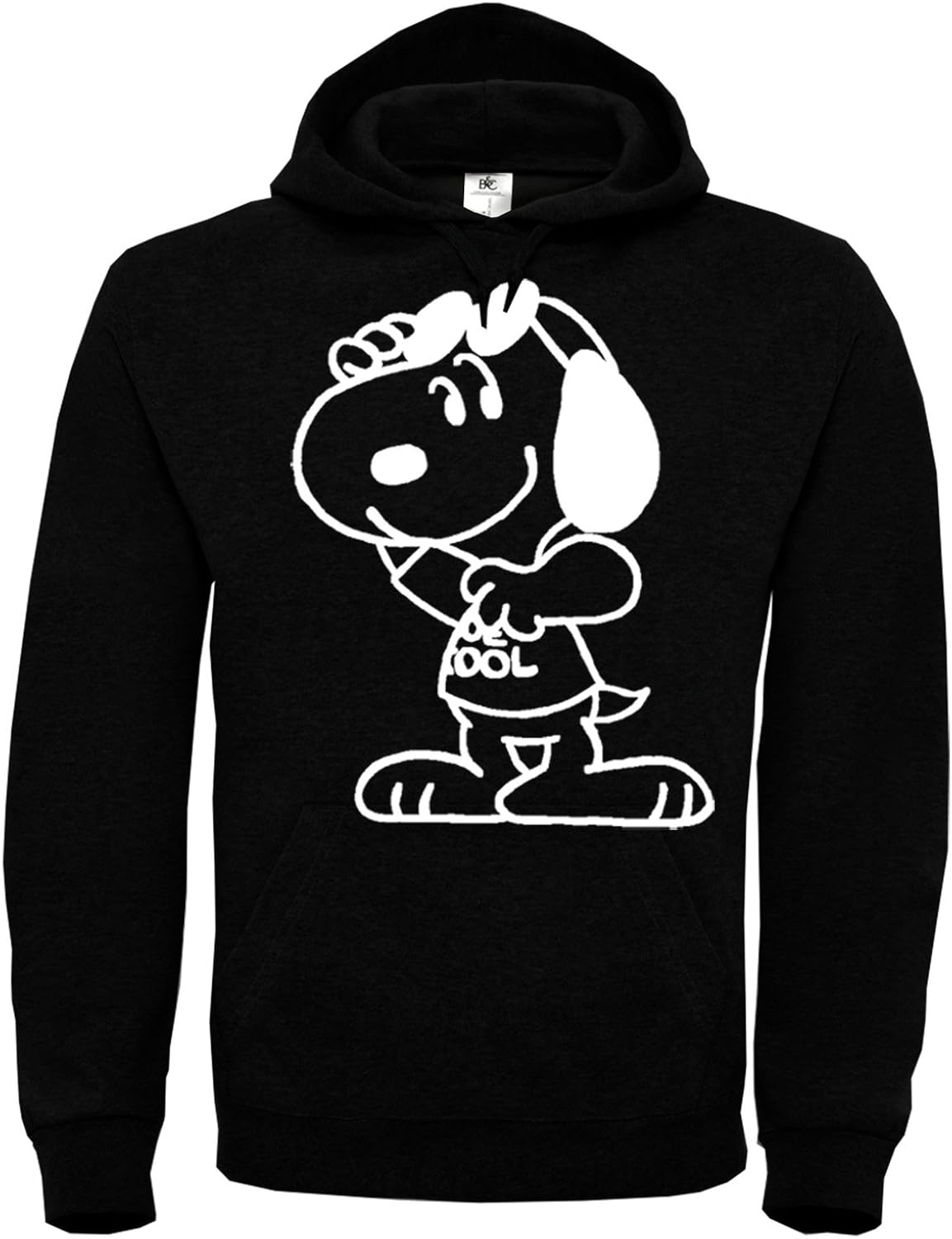 MYMERCHANDISE Snoopy Joe Cool Black Black Unisex Hoodie Kapuzen