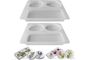 ESEENS 2 Pack Deep Round Coaster Molds - Extra Deep Silicone Molds for Epoxy Resin Coasters - Set of 2