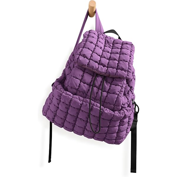Purple Quilted Drawstring Backpack Chanel Purple Quilted Lambskin Drawstring Backpack Pale Gold  main image 3