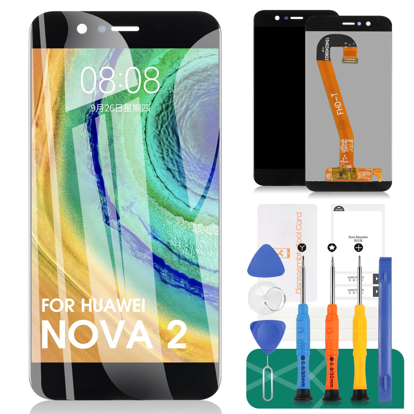 For Huawei Nova 2 LCD Screen Nova 2 Screen Replacement PIC-AL00 Display Touch Digitizer Assembly PIC-TL00, PIC-LX9, HWV31 Repair Parts Kits