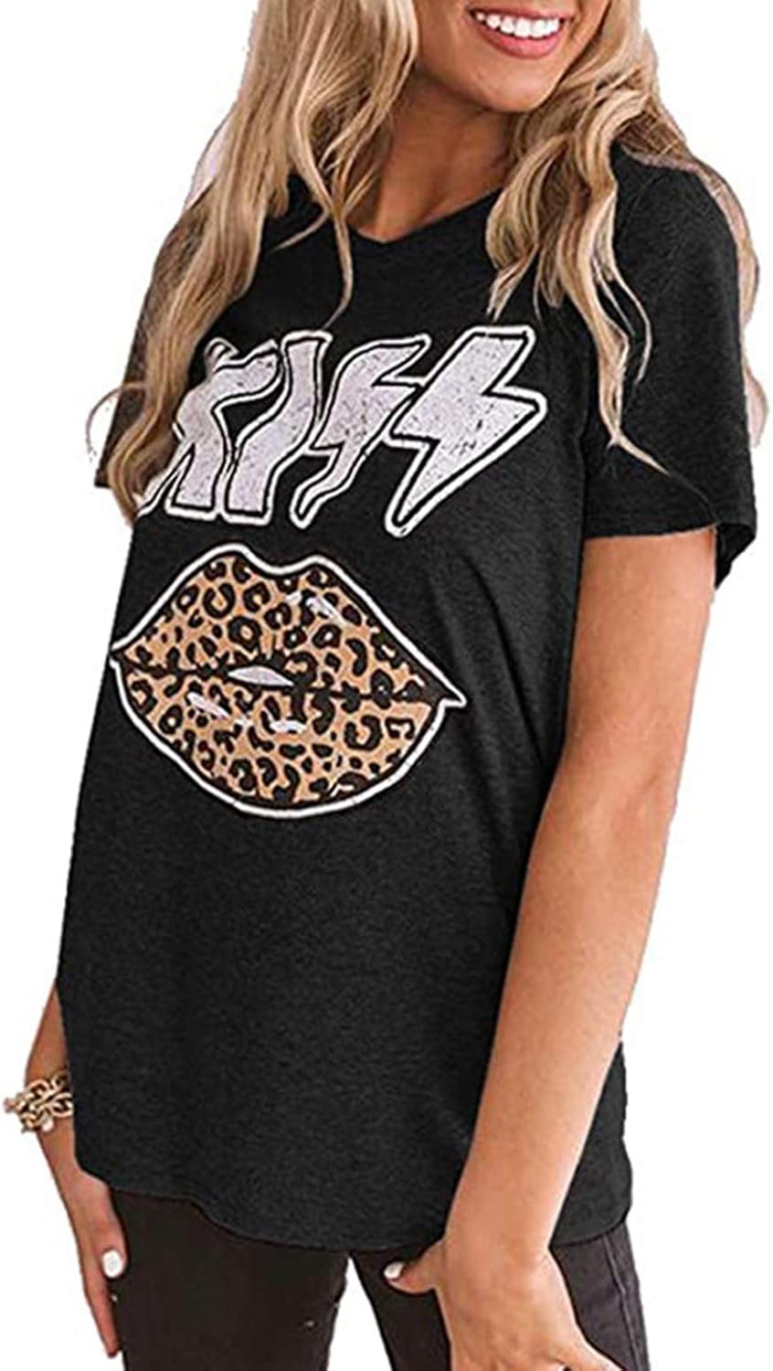 leopard print lips t shirt dress