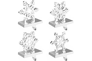 Homyplaza Christmas Stocking Holders for Mantle Set of 4 Stocking Hangers for Mantel Weighted Metal Stocking Hook Stand for Fireplace Christmas Decoration