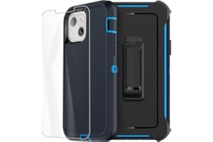 AICase for iPhone 13 Case with Belt-Clip Holster, Screen Protector, Heavy Duty Protective Phone Case, Military Grade Full Bod