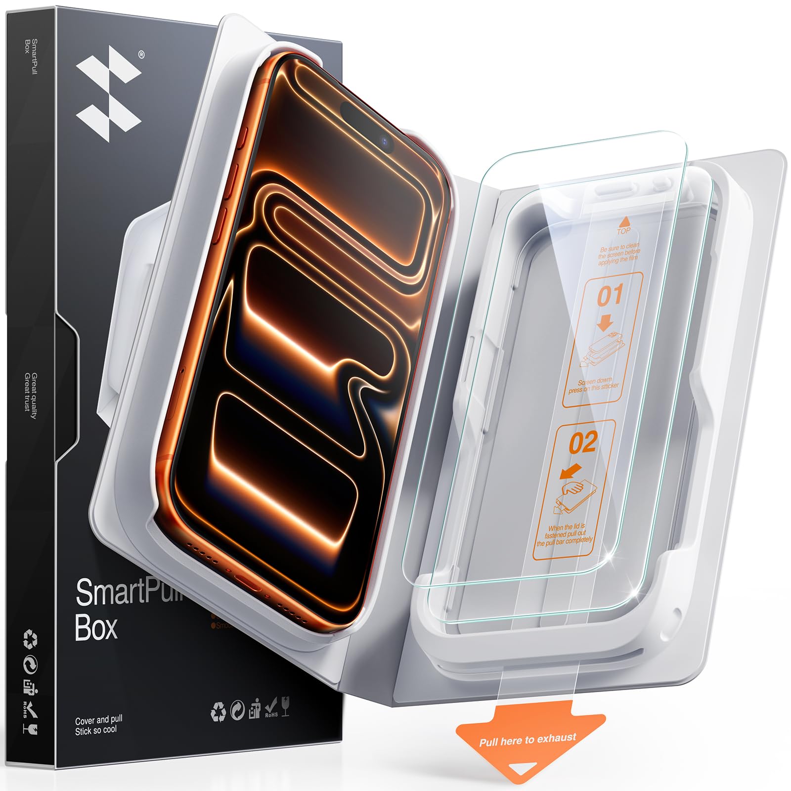 SMARTDEVIL 2 Pack Tempered Glass Screen Protector for iPhone 17 Pro Max
