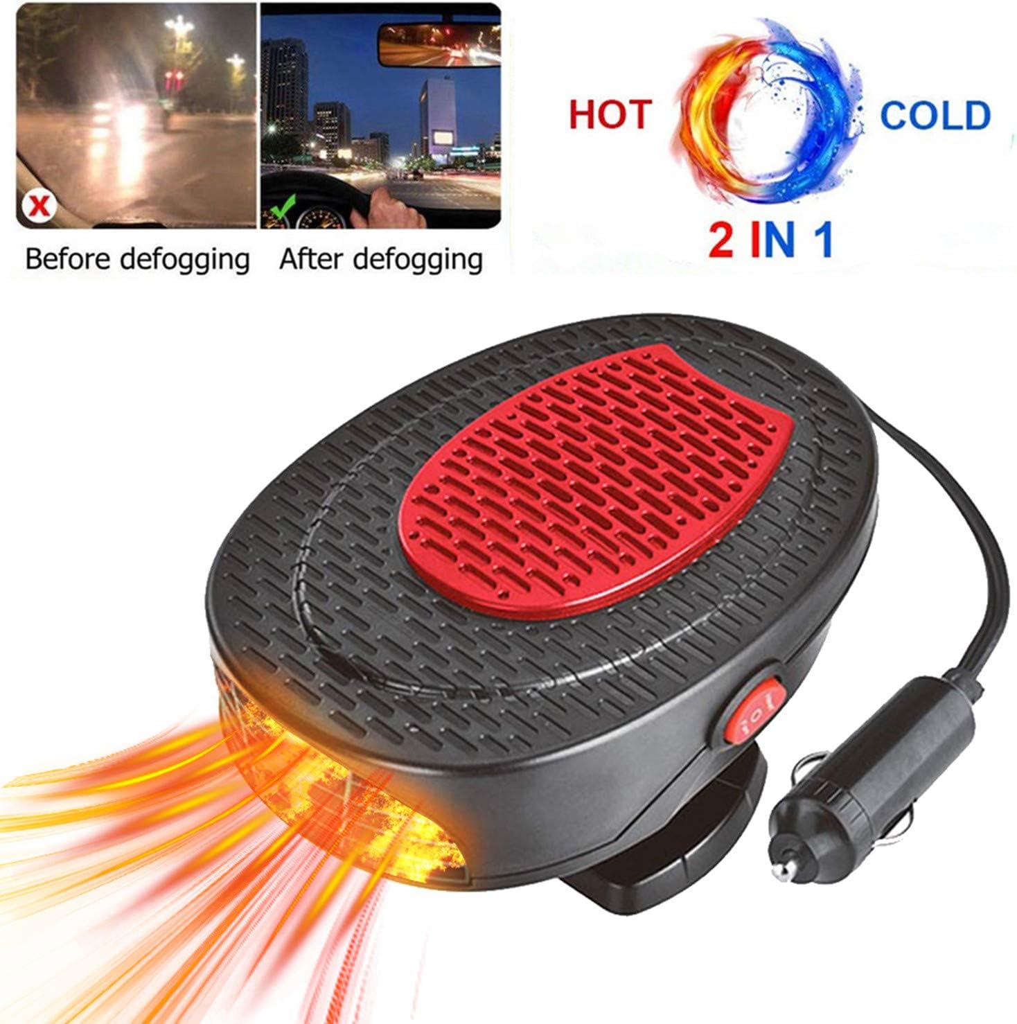 best car heater for cigarette lighter Portable 12V That Plugs Into 12V Car Heaters Defroster 150W 30 Seconds Fast Heating Winter Air Cleaner for Cars : Automotive you need to wait for the engine to heat the air in the car Car Heater - 12V Fast
