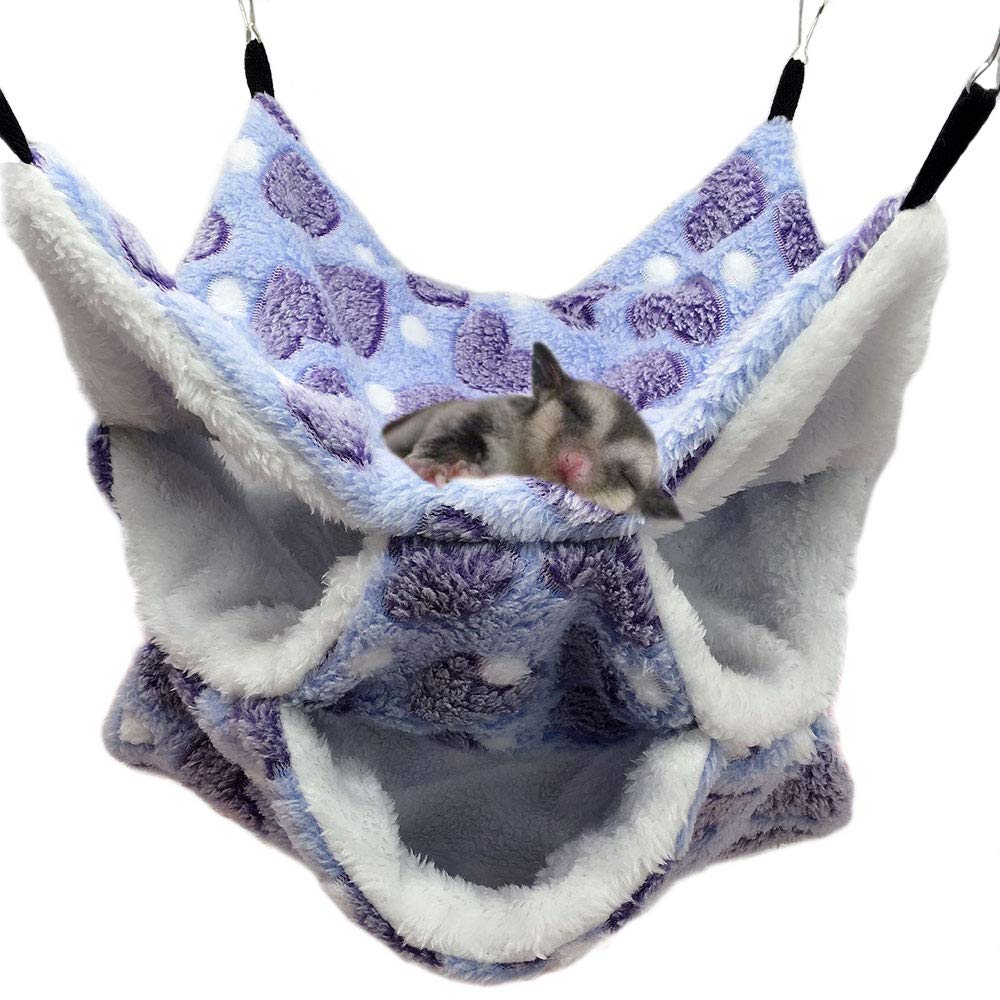 Oncpcare Small Pet Cage Hammock, Triple-Layer Sugar Glider Hammock, Hamster Cage Accessories Bedding Cozy Small Animals Bed for Chinchilla Parrot Sugar Glider Ferrets Rat Hamster Rat Playing Sleeping