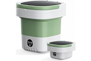 16L Foldable Portable Washing Machine, 45dB Quiet 3-Mode Mini Washer, No Installation Compact Laundry for Travel RV Dorm Apartment Camping, Green