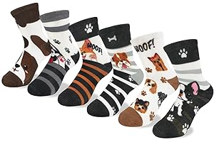 Queenshin Kids Girls Socks Funny Novelty Boys Socks Sloth Monster Dragon Koala Crew Ankle Sock Crazy Birthday Gifts 6 Pairs