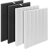 GoKBNY 116130 Replacement Filter H Compatible with Winix 5500-2 Purifier and Models AM80, 2-Set Include 2×Filters + 2×Activated Carbon Filters
