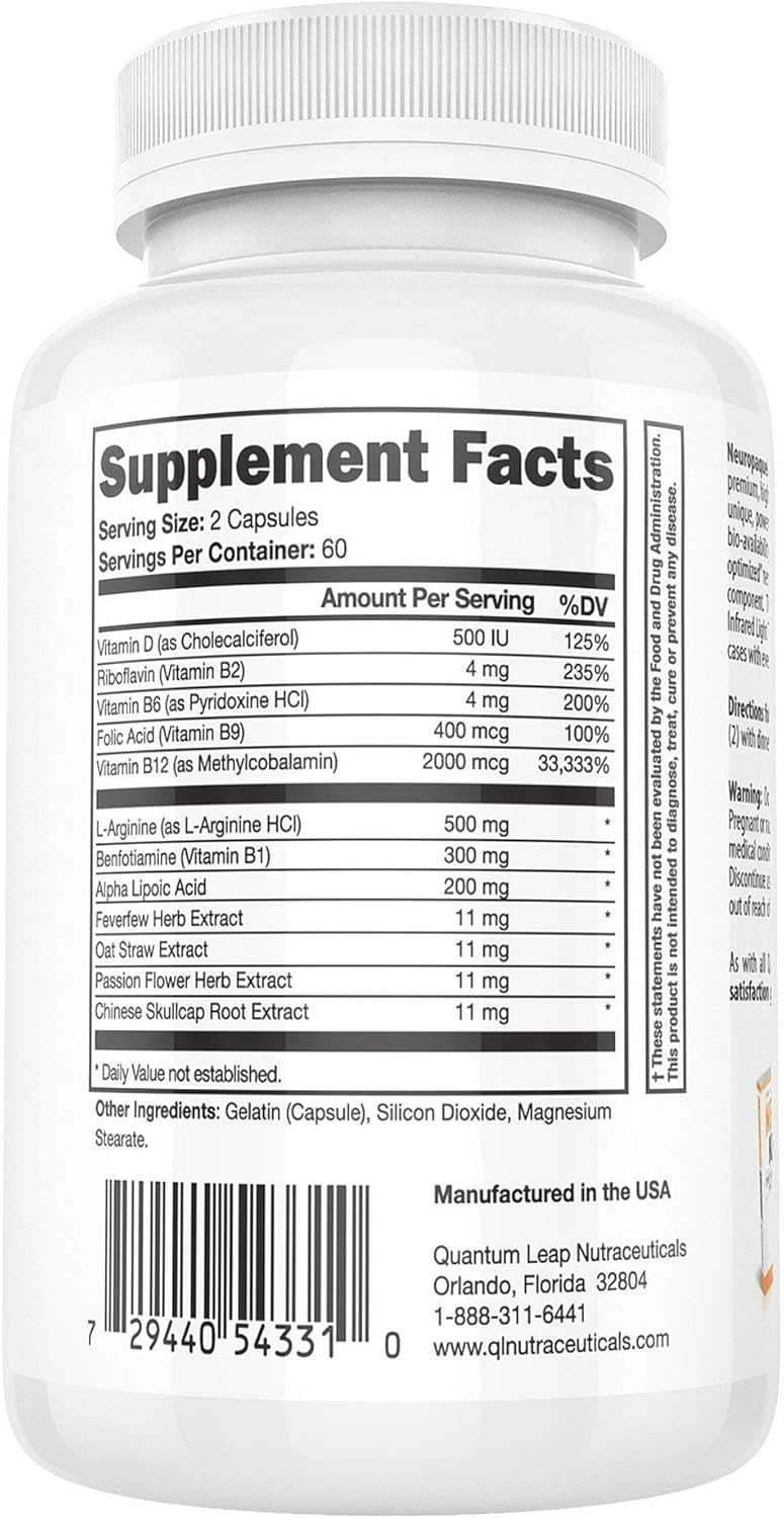 Clinical Strength Neuropathy Pain Relief. Advanced Nerve Support Formula. 120 capsules: Health & Personal Care