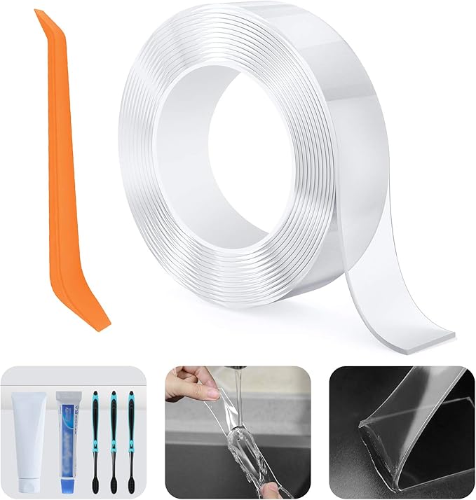 Reusable Nano Adhesive Tape, 9.8Ft Acrylic Multipurpose Transparent