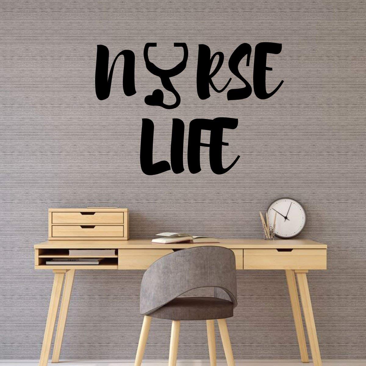 School Nurse Office Decorations | Vinyl Wall Decal | RN Gift Available in Small, Large Sizes | Black, White, Red, Green, Brown, Dark and Light Gray, Other Colors