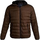 Bass Creek Outfitters Mens Winter Puffer Jacket - Weather Resistant Zip Up Winter Coats for Men Insulated Hooded Puffer Coat