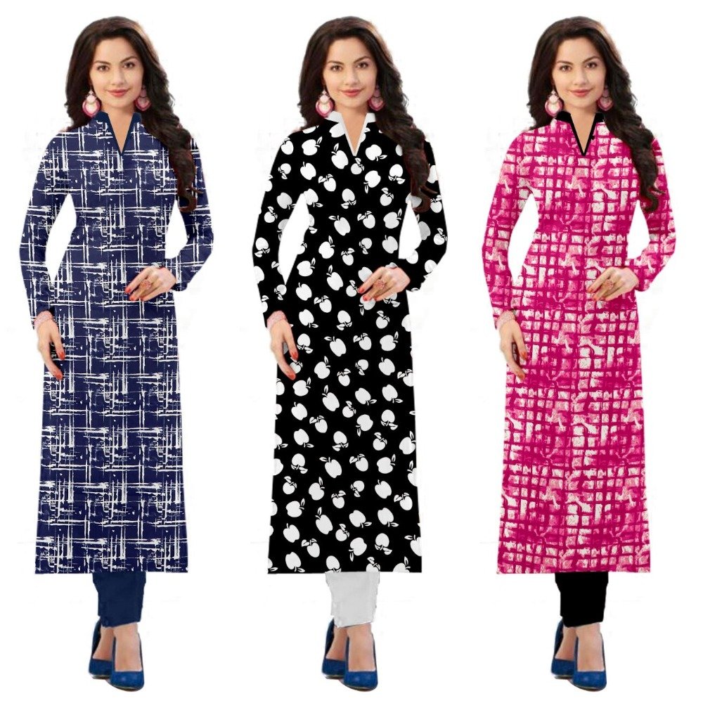 pramukh fashion women's semi-stitched crepe kurti(m-140_multicolour_46)