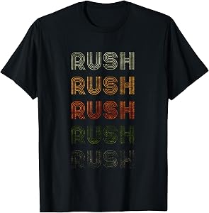 Love Heart Rush Tee Grunge Vintage Style Black Rush T-Shirt