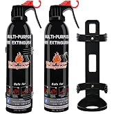 Fire Extinguisher for Home, 2 Pack Vehicle Fire Extinguishers with Mount, Portable Fire Extinguisher Effective on A, B, C, K Fires, Water-Based Extinguisher for Car Boat Office Truck Kitchen Garage RV