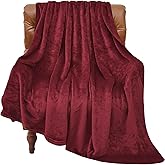 BEDELITE Fleece Blanket Burgundy Throw Blankets for Couch & Bed, Luxury Plush Cozy Fuzzy Blanket 50x60 inches, Super Soft Warm Lightweight Throw Blanket for Travel Camping