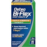 Osteo Bi-Flex Triple Strength Glucosamine Supplement with Turmeric Extract | Improve Joint Function, Antioxidant Power, 80 Coated Tablets