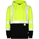 BOCOMAL FR Hoodies High Visibility Cotton Fleece Hi-vis Mid-Weight Flame Resistant Reflective Hooded Sweatshirts
